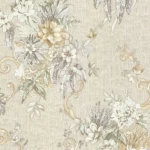  Wall decoration floral design, size 10 m x 1.06 m, beige color, model 82864
