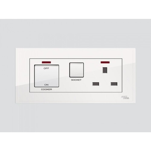 Oven Socket D3 Piano 7×14 cm, 45 Amp, White Color | Art DNA