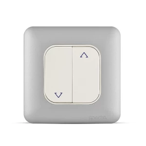 Curtain Switch 2 Gang 10 Amp 7x7 cm Light Silver, 250V | Spectra