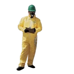  بدلة Dupont ™ Tychem QC مقاومة للمواد الكيميائية  مقاوم للرزاز، مقاس L، لون أصفر    