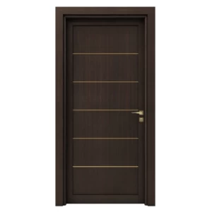 باب خشبي بريميوم 235 × 115 سم، سمك 6 سم، لون بني محروق | GM01