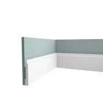 PU Foam Skirting, 9 cm Height, 1.5 cm Thickness, 2.44 m Length, White Color | Zakharef Factory 