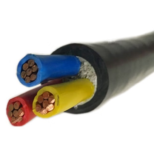 كابل طاقة ثلاثي النوى 6 ملم مربع 0.6/1 ك.ف CU/PVC/PVC نحاس مجدول طول 1000 متر | بحرة للكابلات