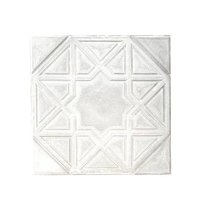 Cement Flooring Tiles Islamic Design 40x40x4 cm White | Al Wasad Industrial Company