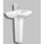 Ceramic Wash Basin with Full Base Size 60 cm, White Color