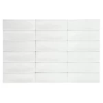 بلاط بورسلان Denia للجدران عالية التحمل، سطح غير لامع، سماكة 8 مم، أبعاد 15×5 سم، لون أبيض