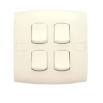 Electrical light switch 4 gang 2 way 10 Amp ALF Classic Alfanar Size 7×7 cm Color Beige 