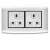 Electrical Switch socket 2g 13 Amp Alfanar Model  ALF Classic Size 7x14 Colour Silver with Black Ring