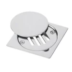 صفاية ارضية للمياة، تصميم مربع، حجم 15×15 سم، لون كروم 