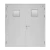 Fire door SFFECO  galvanized steel   with square glass window Model SF/DD  Double Door leaf size 1950×1900   mm  Color Gray