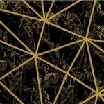 ورق جدران نقشات مقاس 15.6 م×100 سم، لون اسود مع ذهبي 