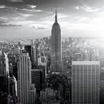 Mural image cities design, Size 300 cm x 280 cm, gray color