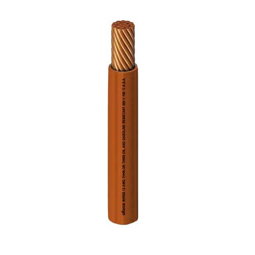 كابل نحاس THHN/THWN معزول PVC 105°C قطر 6.4 مم 600 فولت طول 300 قدم بني | شركة الفنار