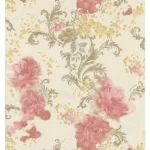 Italian wallpaper, beige with pink, length 10 m, width 0.73 m, model 24020