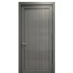 باب مفرد WPC بتصميم عصري، سماكة 6 سم، لون رمادي