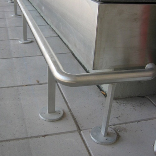 Floor Mounted Guardrail Stainless Steel 304, Stopper 2 inch, Height 30 cm | Matkel Store