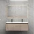 Bathroom Wooden Washbasin, Size 120×47×44 cm, LED Mirror, Beige Color
