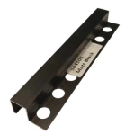 Large Aluminum Square End Accessory, 240 cm Length, 1.2 cm Height, Matte Black Color