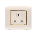 فيش كهرباء مفرد 13 أمبير  الفنار موديل أمنية المقاس  7x7 اللون ذهبى بحلقة ذهبى