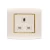 Electrical Switch socket 1g 13 Amp Alfanar Model  Omnia Size 7x7 Colour Gold with Gold Ring