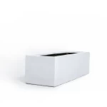 Fiberglass Planter, Rectangular Shape, Width 30cm,Depth35cm, Height 90cm, White Color