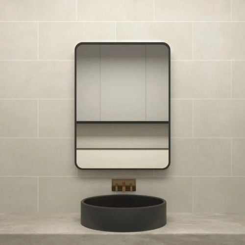 Rectangle Glass Mirror 60 × 80 cm, Silver Aluminum Frame | Al Muhaidib Sanitary and Ceramic