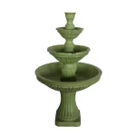 outdoor ceramic decorative fountain, dimensions 80x150 cm, green color