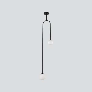 Hanging Pendant 25x135 cm, Black Color, 2 Bulbs | 