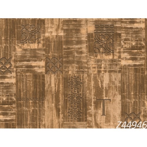 Italian Wall Covering Size 10m×1.06m, Brown Color, Model Z44946 | Balbaid Decor Company