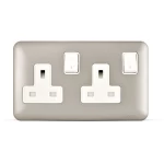 فيش مزدوج 13 أمبير مع مفتاح ثنائي القطب، لون تيتانيوم، 7×14 سم، 250 فولت | سبكترا