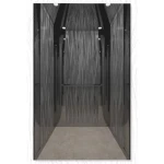 Lifting Unit with Machine Room, Capacity 1600 kg, Speed 1.75 m/s, with White Crystal Flooring and Black Stainless Ceiling