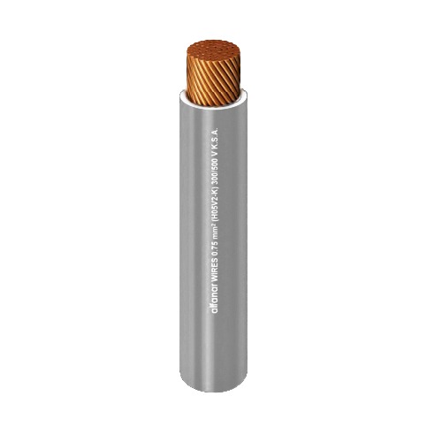 Heat Resistant Single Core Flexible Copper Cable PVC 90ºC Insulation Size 50 mm² 450/750 Volt 300 feet Gray | Al Fanar