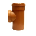 UPVC Access Tee Diameter 160 mm, Length 259 mm, Orange Color | Cosmoplast Factory
