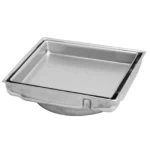 صفاية مربعه للحمام، لون فضى، ابعاد 13×13 سم