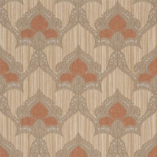 Italian Wallpaper 10m x 0.53m Brown Color, Model 6232 | Balbaid Decor Company