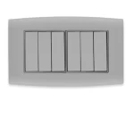 مفتاح كهرباء سداسي دريكسون 10 امبير أمنية الفنار مقاس 14×7 سم اللون رمادي بحلقة رمادى