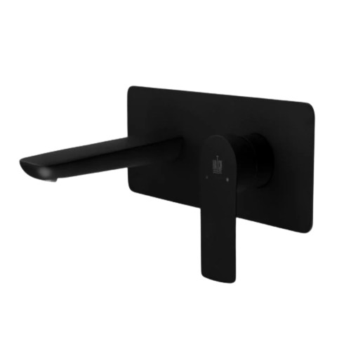 Wall-Mounted Brass Sink Mixer 25x1x17.8 cm Matte Black, 15 Bar Pressure | 