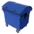 Plastic Waste Bin with Curved Lid Blue Color Capacity 1100 Liter Size 1.37×1.06×1.46 meter