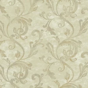 American Wallpaper Leaf-Patterned Design, Size 10mx0.53m, Beige Color | Balbaid Decor Company
