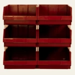 Plastic Shelving Bin, Dimensions 61x40x22 Cm, Storage Capacity 30 Kg, Red Color, Model Code TBDHR