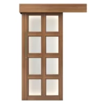 Premium Solid Wood Sliding Door, Light Brown , Size 110× 265cm, Thick 6 cm, Model GPR052