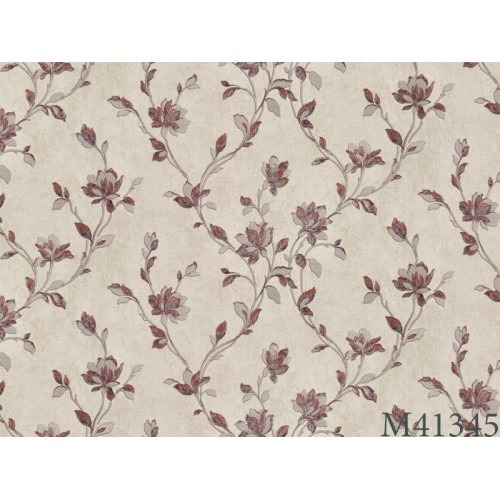Italian Wallpaper Floral Design 10m x 1.06m Beige, Model 41345 | Balbaid Decor Company