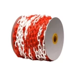 سلسلة سلامة لون احمر×ابيض مقاس 6ملم /25متر 8ملم /25متر   المادة بلاستيك