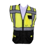 Safety vest made of fluorescent mesh and black fabric Size XXL Weight 1kg Phosphorescent and Black Color