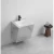 Ceramic Basin Artificial Marble Sink, 50×50×58 cm, White Marble Color