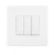 Electrical light switch 3 gang 2 way 10 Amp Sidra Alfanar Size 7×7 cm Color White 