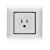 127 socket  15 Amp Alfanar Model  Omnia Size 7x7 Colour Silver with Black Ring