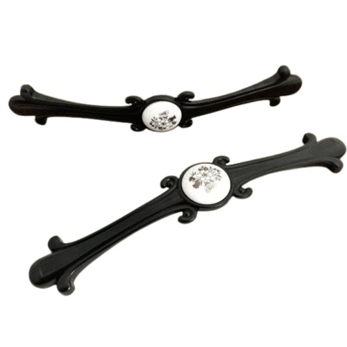 Kitchen Cabinet Handle Black in White Color, Code 1028 | 1028
