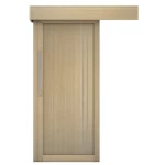 Modern Premium Solid Wood Sliding Door, Size 110×265 cm, Thick 6 cm, Beige, Model M02