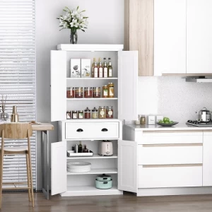 Kitchen Buffet and Storage Cabinet 185x76x40 cm, White | Revvvd Factory